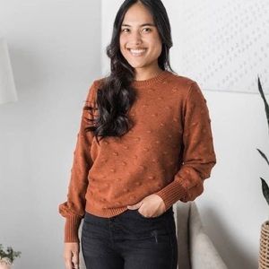 Silver Icing “You Dot This Sweater” Rust B. Young
